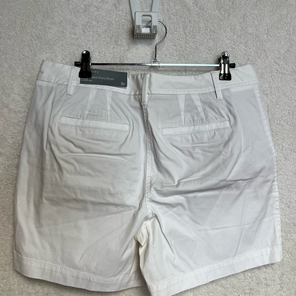 Talbots White Bermuda Shorts Tailored Cotton Blend - Picture 3 of 7